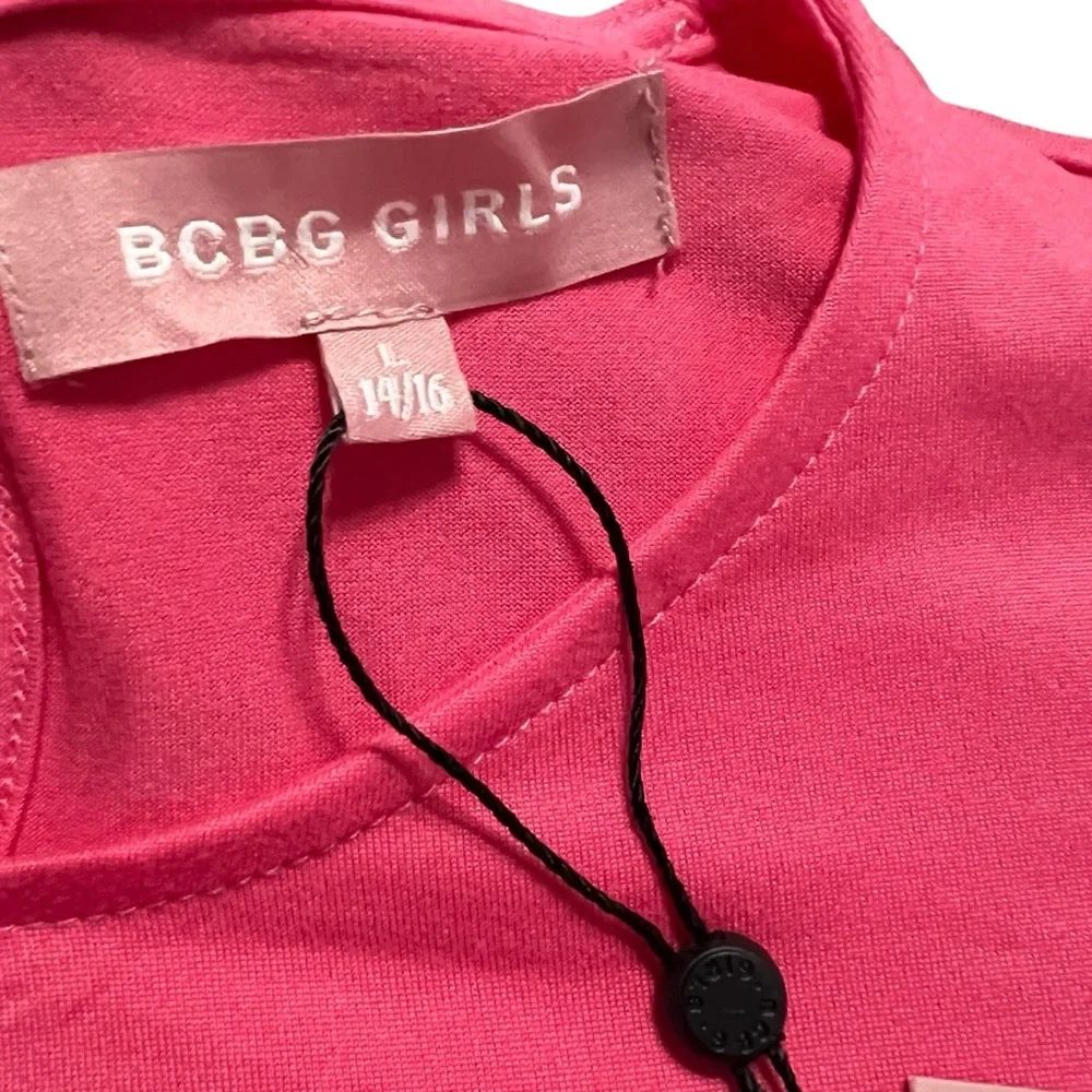 NEW BCBG Girls L (14/16) Pink Ruffle Sleeve Romper